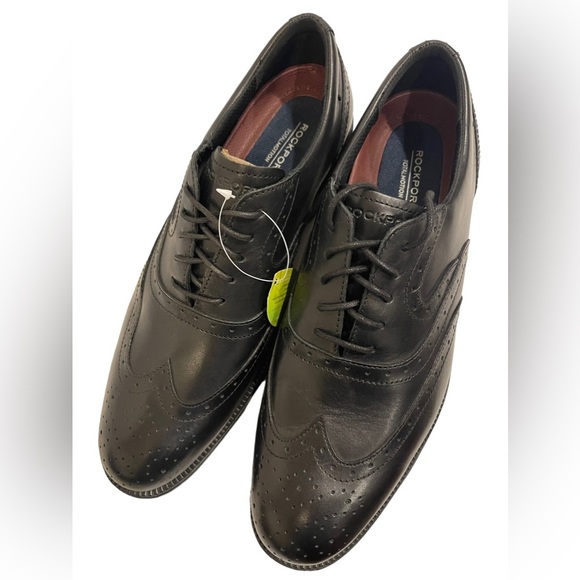 Men's Size Rockport Black new 9 loafers new leather nwt - Picture 2 of 7